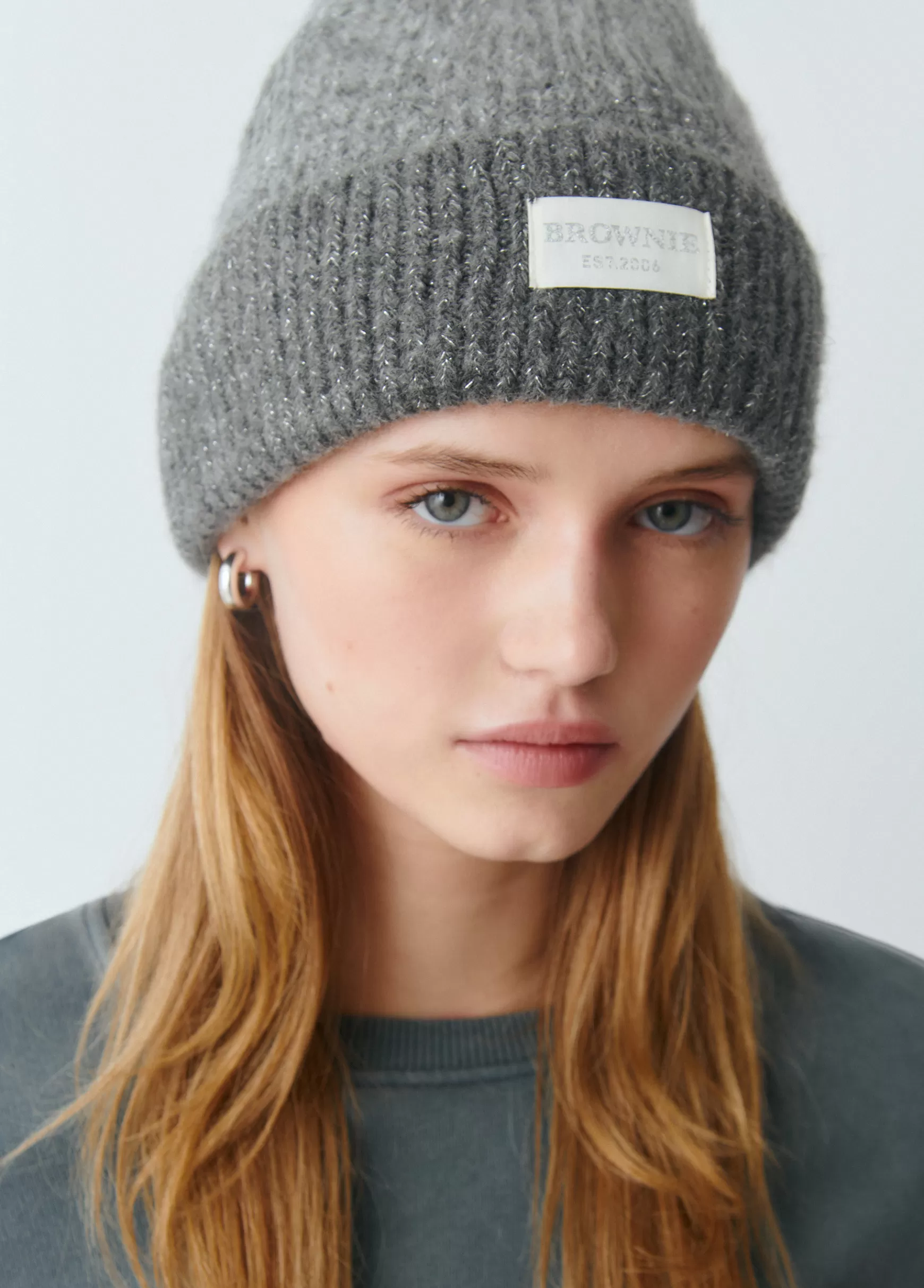 Brownie Gorro bicolor canelado lúrex- Bonés E Gorros