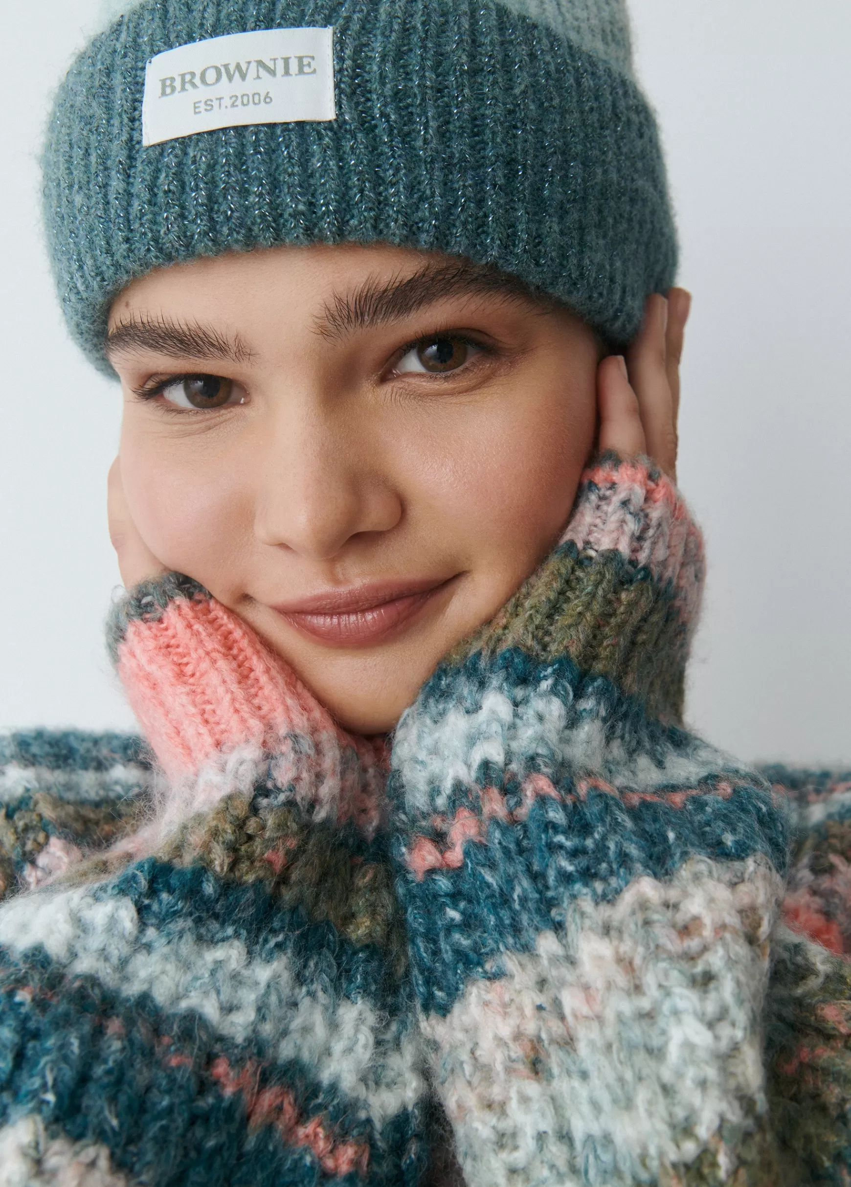 Brownie Gorro bicolor canelado lúrex- Bonés E Gorros