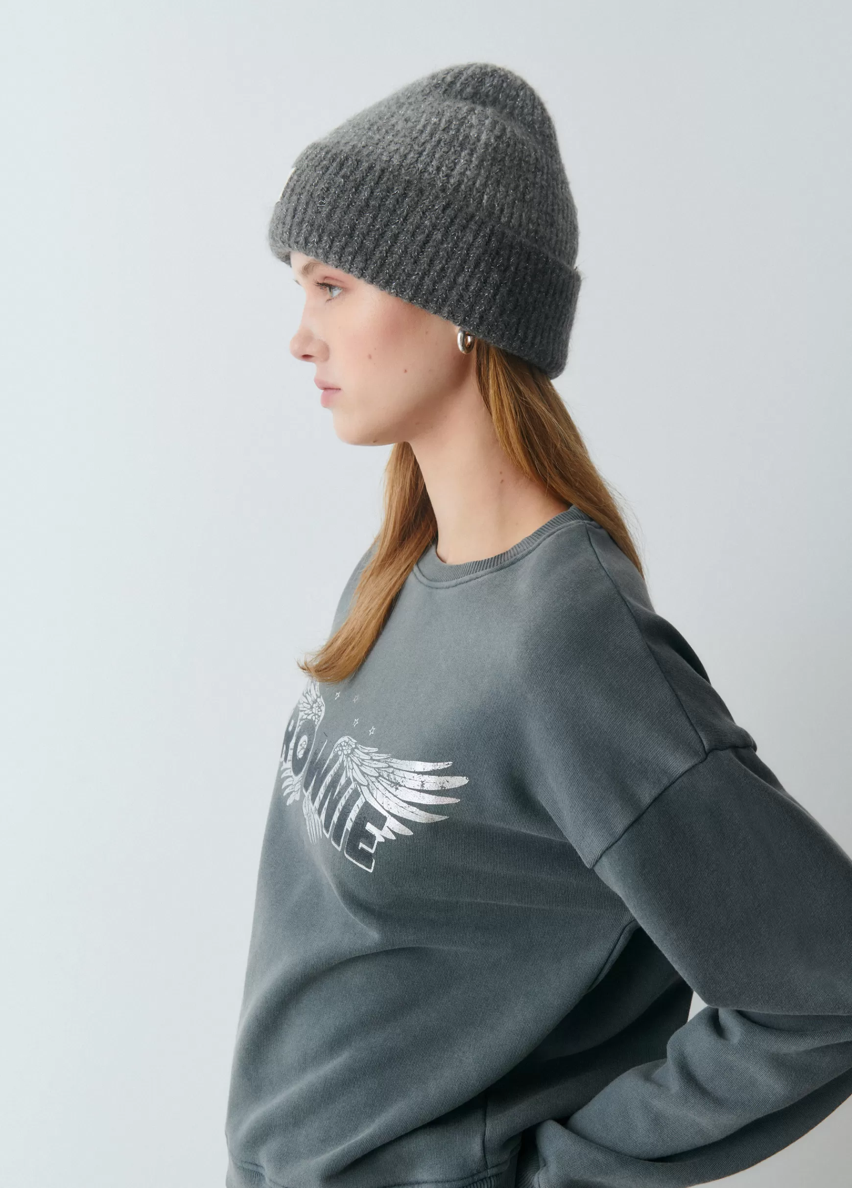 Brownie Gorro bicolor canelado lúrex- Bonés E Gorros